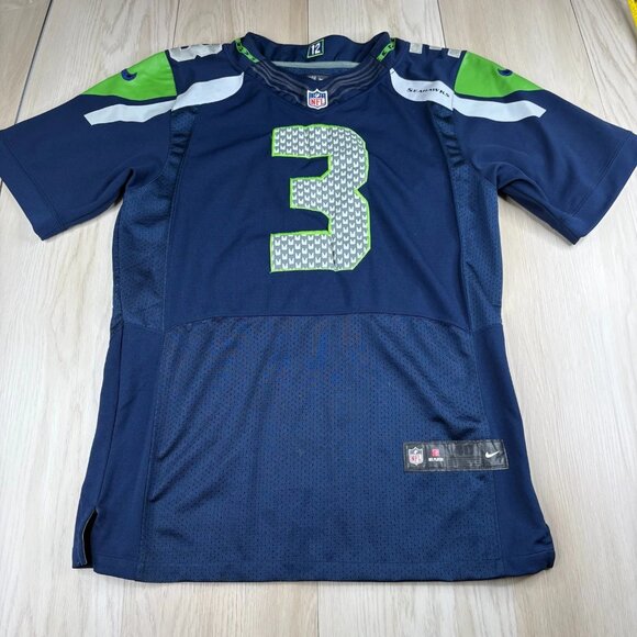 Nike Mens Blue NFL Seattle Seahawks #3 Russell Wilson Football Jersey Size 40 - Picture 1 of 15